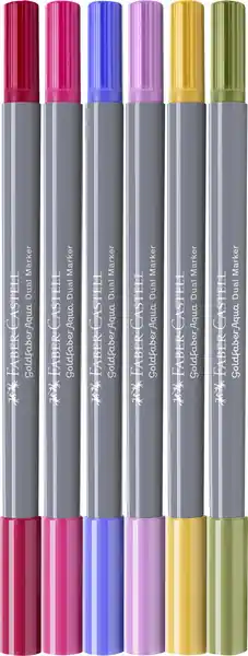 Hoge Kwaliteit Faber Castell Duo aquarelmarker Goldfaber - etui 6 stuks Flowers