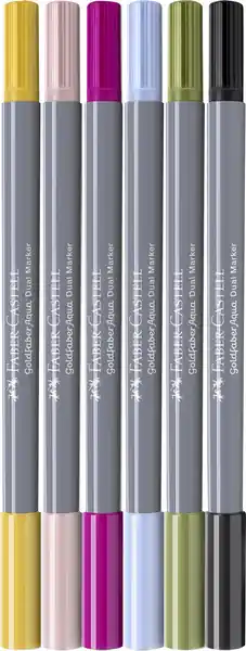 Faber Castell Duo aquarelmarker Goldfaber - etui 6 stuks Lettering Betaalbaar