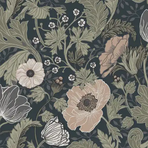 Dutch Wallcoverings Fagelsang - Anemone Blue Beperkt Aanbod