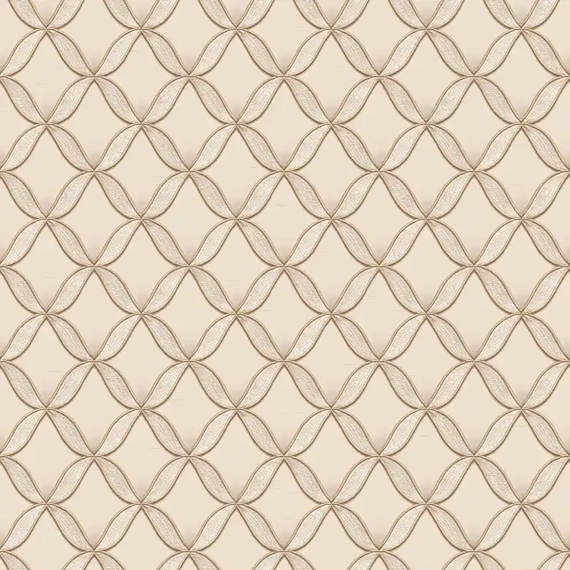 Dutch Wallcoverings Fabric Touch/Bs1 Geometric Cream - Creme Premium