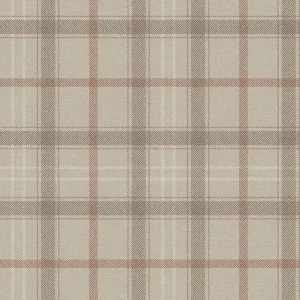 Dutch Wallcoverings Sauvage Ruit - Beige/Rood Weekendaanbieding