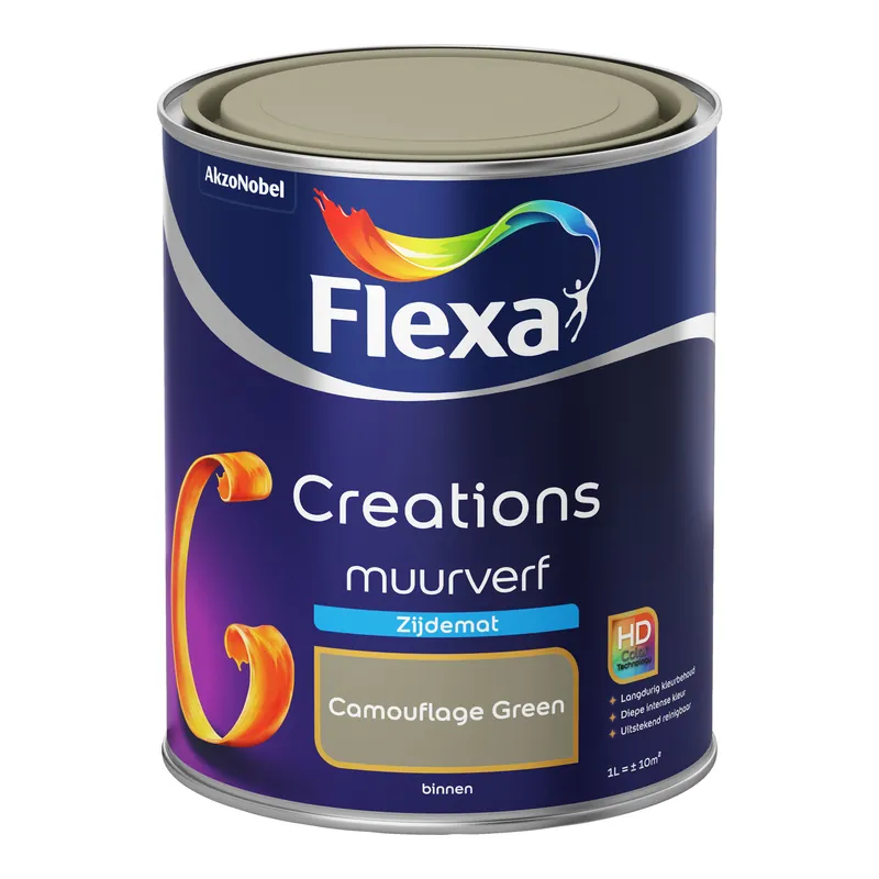 Flexa Creations Muurverf Zijdemat - Camouflage Green Beperkte Voorraad