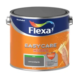 Flexa Easycare Muurverf Mat - Antracietgrijs - 2,5 liter Aanbieding