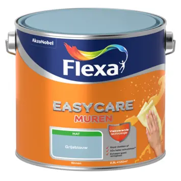 Op = Op Flexa Easycare Muurverf Mat - Grijsblauw - 2,5 liter