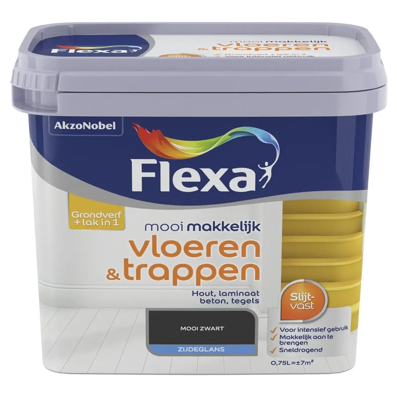 Flexa Mooi Makkelijk Vloeren en Trappen - Zwart Beste Prijs