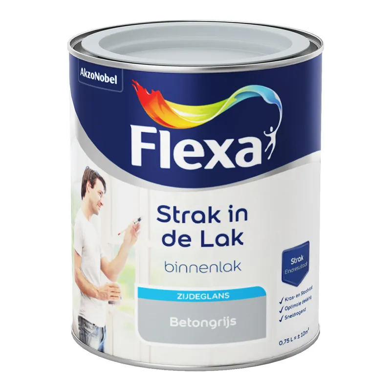Hoge Kwaliteit Flexa Strak in de Lak Binnenlak Zijdeglans - Betongrijs