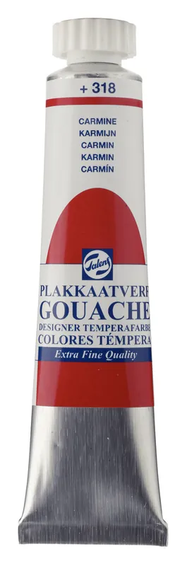 Finale Uitverkoop Talens Gouache Extra Fine Quality Tube 20 ml - Karmijn 318