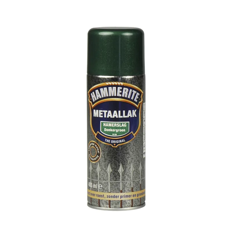 Hammerite Metaallak Direct over Roest Hamerslag Spuitbus - 400 ml H138 Donkergroen Seizoensaanbieding