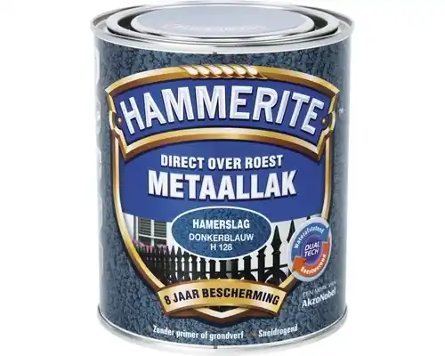 Betaalbaar Hammerite Metaallak Direct over Roest Hamerslag - H128 Donkerblauw