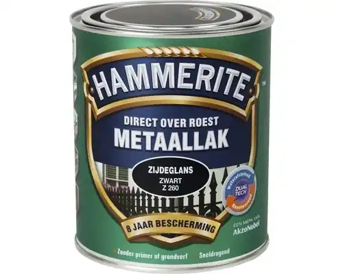 Gecertificeerd Hammerite Metaallak Direct over Roest Zijdeglans - Z260 Zwart
