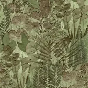 Korting Decoprint Herbarium Fotobehang met grote bladeren print - HED27295
