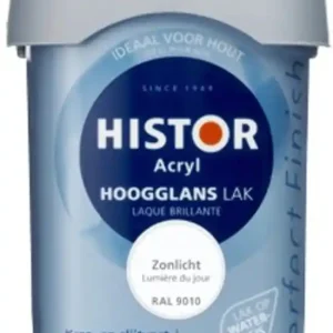 Uitverkoop Histor Acryl Hoogglans Lak - RAL 9010 Zonlicht
