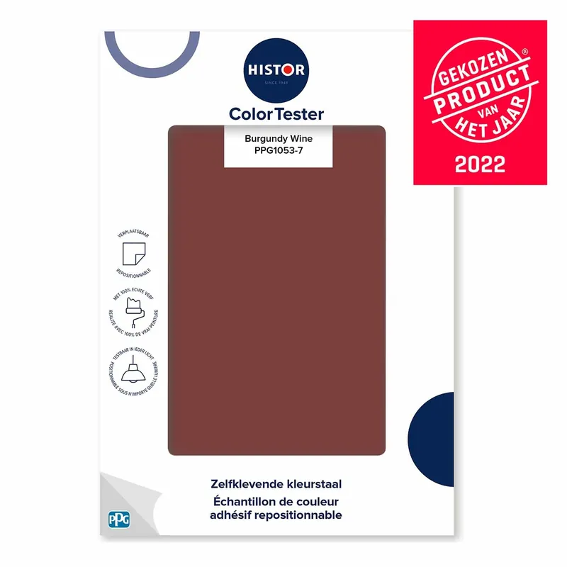 Finale Uitverkoop Histor Colortester 1053-7 Burgundy Wine