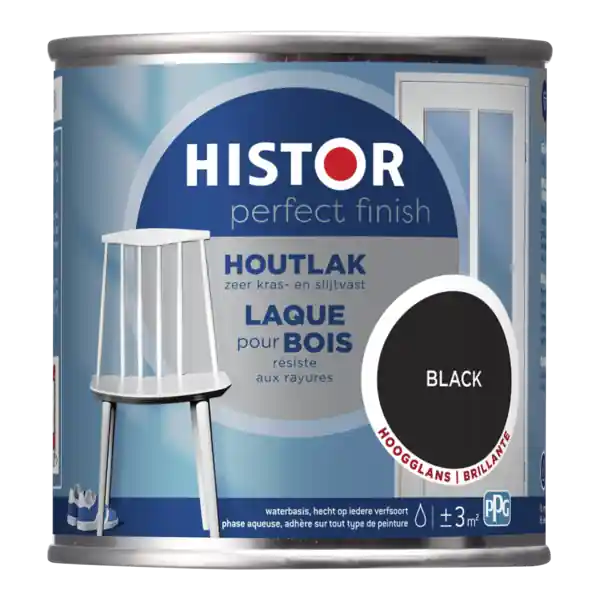 Histor Perfect Finish Houtlak Hoogglans - Black Must-Have
