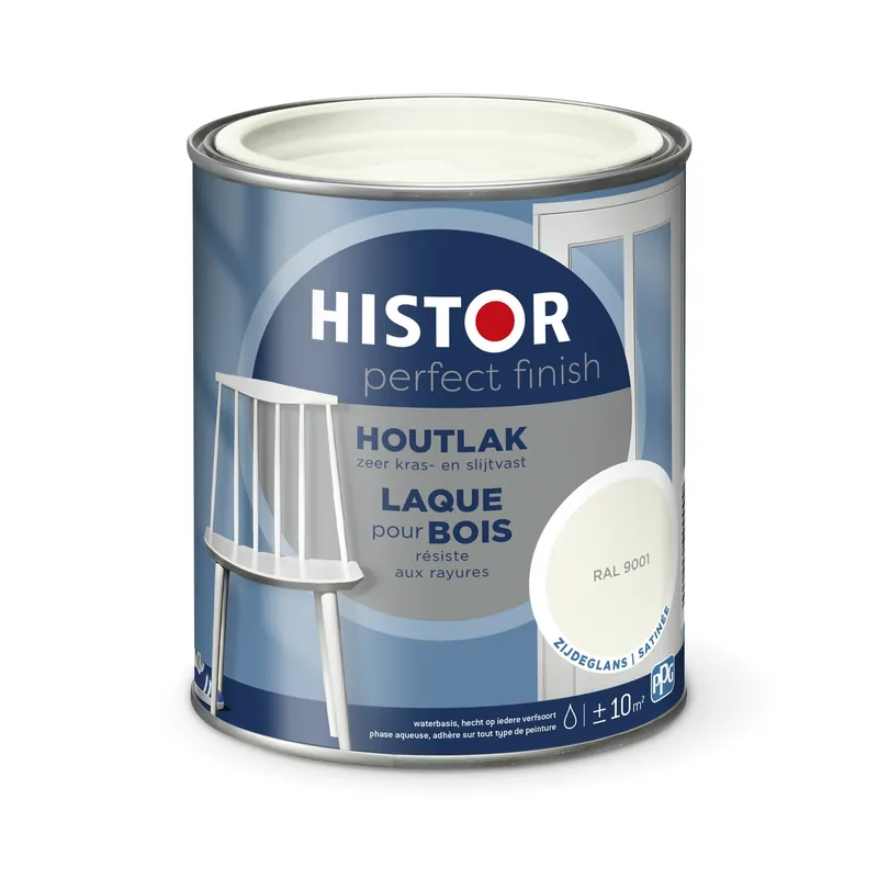 Histor Perfect Finish Houtlak Zijdeglans - RAL 9001 Gratis Retour
