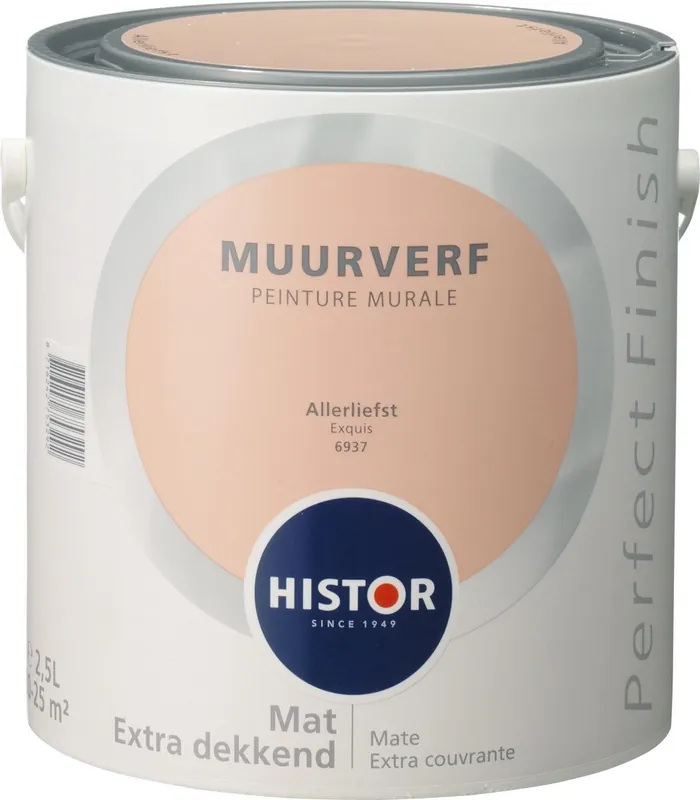 Fabrieksprijs Histor Perfect Finish Muurverf Mat - Allerliefst - 2,5 liter