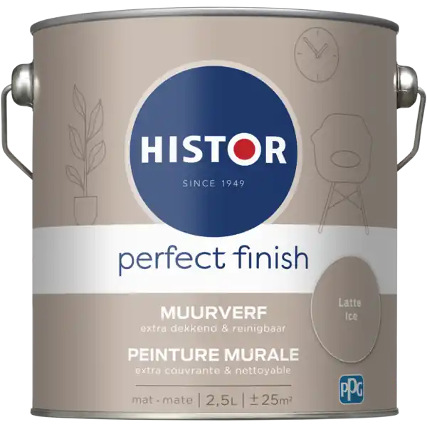 Histor Perfect Finish Muurverf Mat - Latte Ice - 2,5 liter Finale Uitverkoop