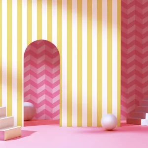Aanbieding Ohpopsi So Stripey - STR50132W - Illusion Chevron Fuchsia