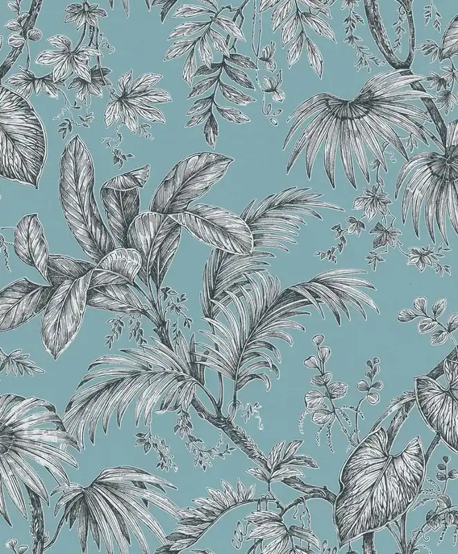 Direct Beschikbaar Novamur Jackie; The New Design Book Behang met zwart-witte bladeren - 6818-40