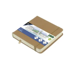 Gecertificeerd Kangaro Schetsboek - Taupe - Hardcover - 80 vellen - 140g - Roomwit Papier met Elastiek en Lint
