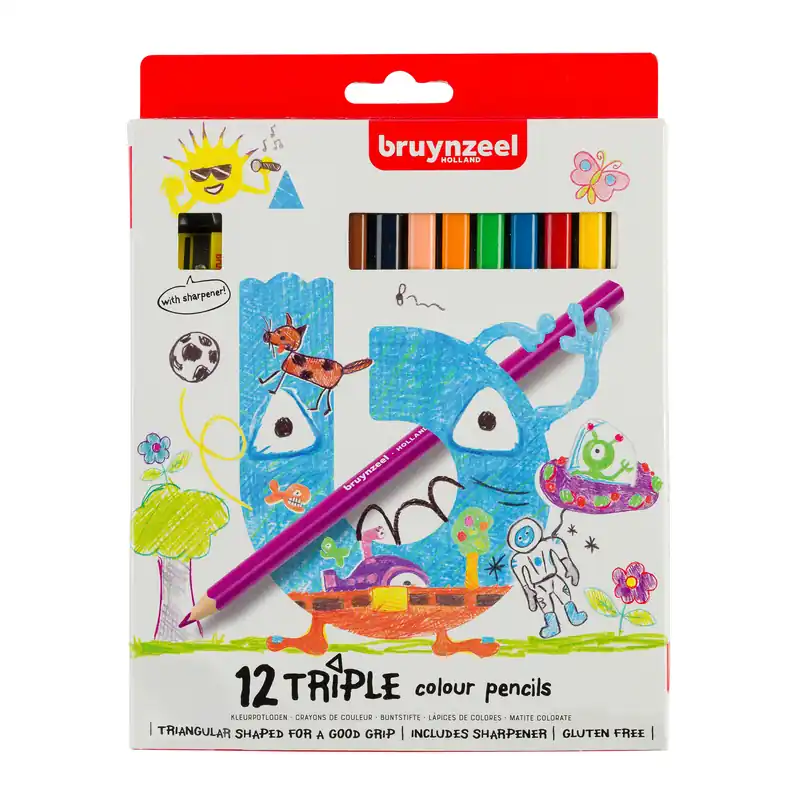 Bruynzeel Kids Triple kleurpotloden - 12 stuks Voordeelprijs