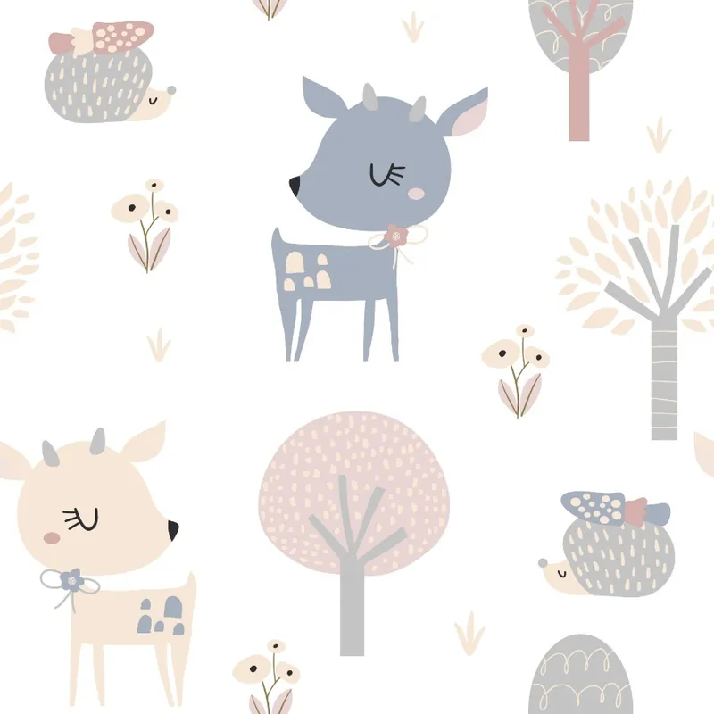 Shop Nu Noordwand Kids Walls Behang met hertjes en egels - 45834