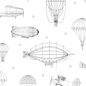 Noordwand Kids Walls Behang met zeppelins en parachutes - 45827 Gecertificeerd