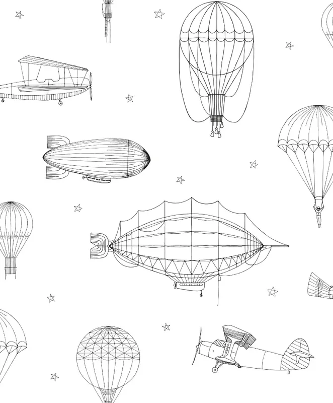 Noordwand Kids Walls Behang met zeppelins en parachutes - 45827 Gecertificeerd