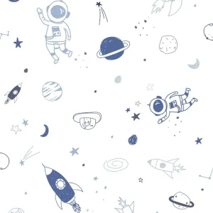 Gereduceerde Prijs Noordwand Kids Walls Behang outerspace met astronauten, raketten en planeten - 45848