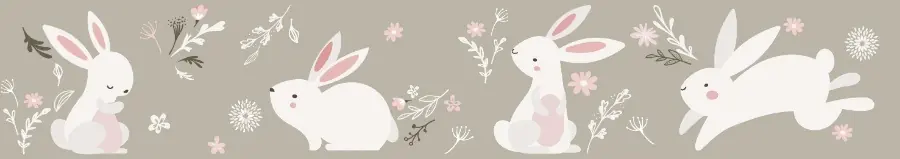Noordwand Kids Walls Behangrand met konijntjes - 45862 Hete Deal