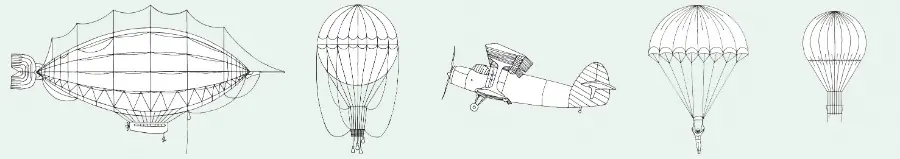 Noordwand Kids Walls Behangrand met zeppelins en parachutes - 45826 Korting