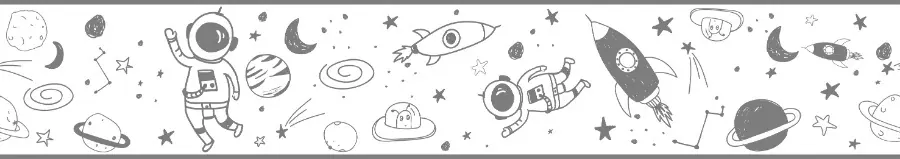 Noordwand Kids Walls Behangrand outerspace met astronauten, raketten en planeten - 45851 Laatste Kans