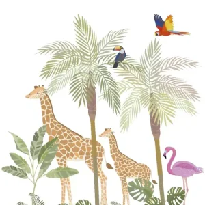Noordwand Kids Walls Fotobehang giraffen en tropische vogels - 45884 Nu Kopen