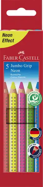 Lage Kosten Faber Castell Kleurpotlood Jumbo Grip - etui 5 kleuren