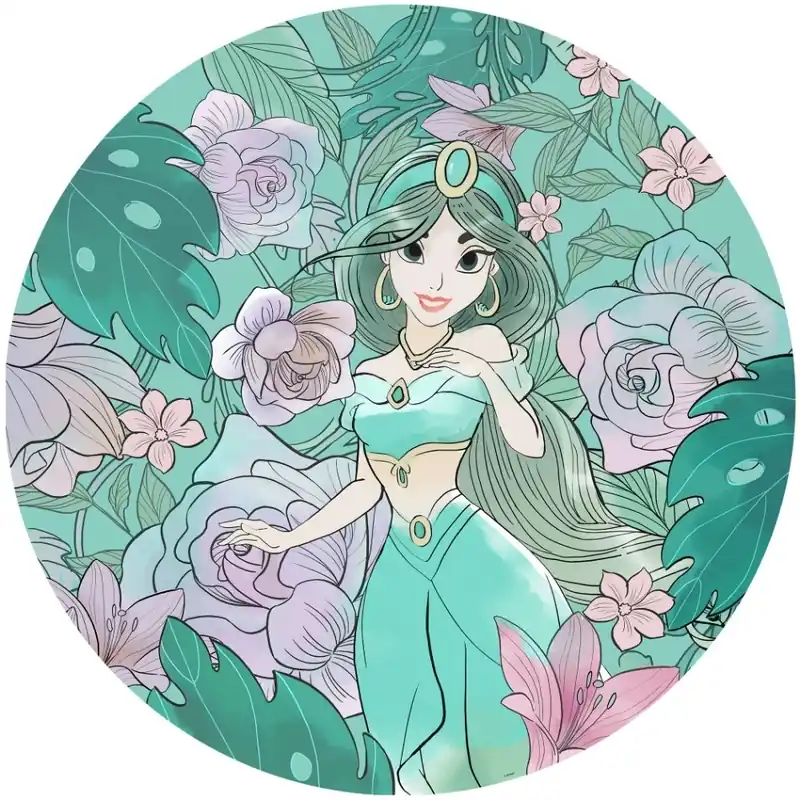 Komar Dots; Komar Home Behangcirkel Disney Princess - Aladdin - Jasmin Elegant MInt - DD1-004 Tijdelijk Beschikbaar