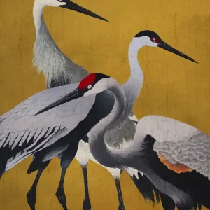 Komar Flair Fotobehang Yellow Cranes - FLX4-053 Lage Kosten