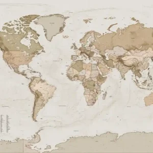 Komar Home; Komar Colours Fotobehang Earth Map - X7-1015 Speciale Aanbieding