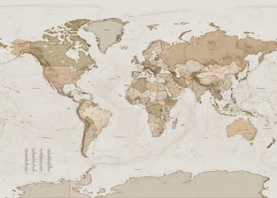 Komar Home; Komar Colours Fotobehang Earth Map - X7-1015 Speciale Aanbieding