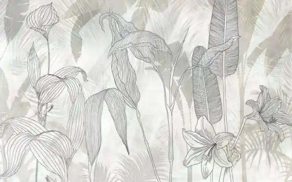 Beperkt Aanbod Noordwand Komar Infinity 2; Komar Pure 2 Fotobehang Linierte Lilien - IF4-086