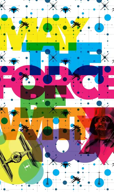 Snelle Levering Komar Into Adventure Fotobehang Star Wars - Pop Neon Geometrics Vader - vd-030