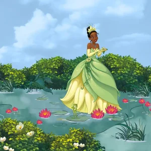 Korting Komar Into Wonderland Fotobehang Disney - Tiana Lucky Pond - IADX6-109