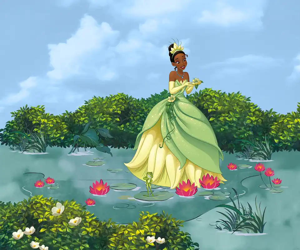 Korting Komar Into Wonderland Fotobehang Disney - Tiana Lucky Pond - IADX6-109