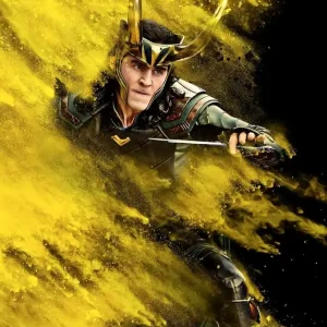 Must-Have Komar Into Wonderland Fotobehang Marvel Loki Yellow Dust - IADX4-100