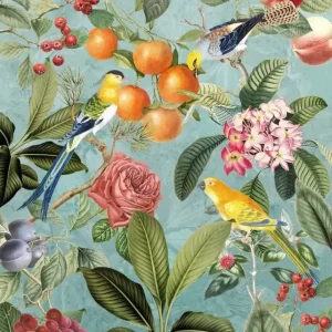 Komar Le Jardin Fotobehang Birds and Berries - LJX4-018 Op = Op