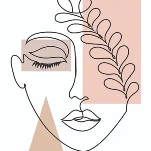 Novamur Kylie Fotobehang fineline art face - 81608 Gereduceerde Prijs