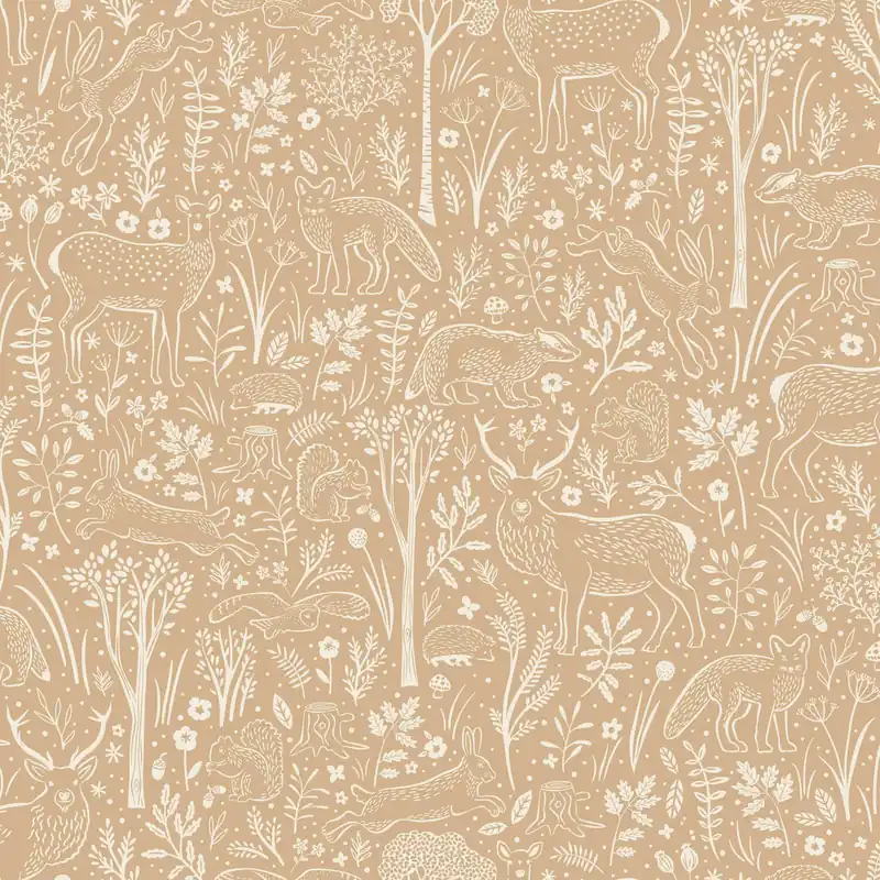 Populair Grandeco Little Dreamers - LD3421 - Woodland Animals bruin