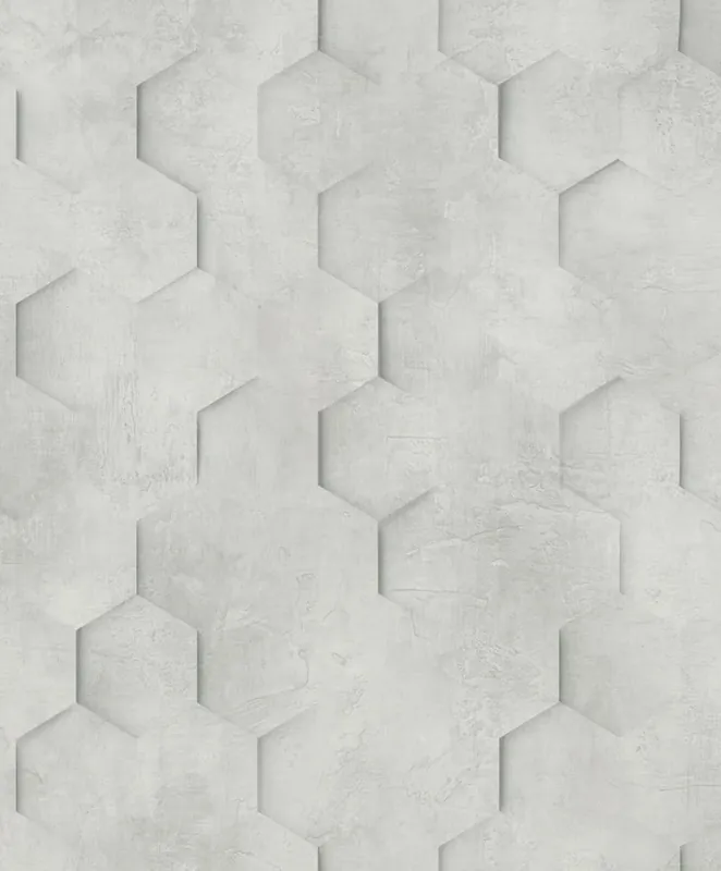 Merkproduct Marburg Loft Behang met 3D hexagon print - 34159