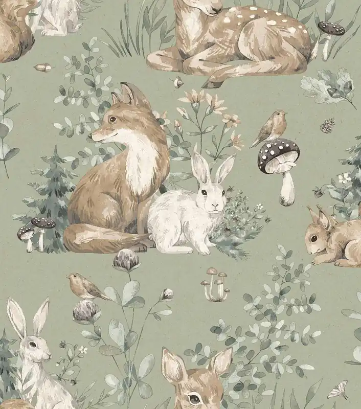 Cristiana Masi MiniMe Behang met jungle dieren - 17105 Speciale Aanbieding