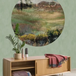 Seizoensaanbieding Dutch Painted Memories 2 - 8064C - Circle Landscape with Smokestacks