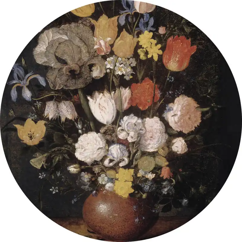 Dutch Painted Memories 2 - 8076C - Circle Bouquet of Flowers in an Earthenware Vase Bestseller